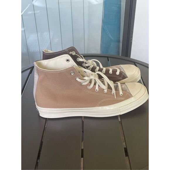 NWOB Converse Chuck Taylor All Star High Top Color Block Sneakers Brown Tan 11.5 - Picture 9 of 16